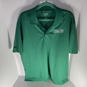 Adidas Polo Shirt Mens XL Green Climalite Golf Barstool Fore Play Athletic EUC